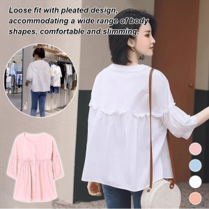 Versatile Simple Slim Shirt Loose Doll Shirt Thin Womens Slim Shirt Short Sleeve Blouse