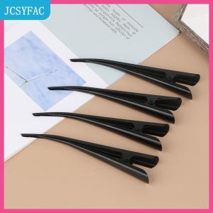 JCSYFAC 4 cái kẹp tóc kim loại dài 12.5cm kẹp tóc mỏ vịt hoa rỗng kẹp tóc phụ kiện tóc kẹp tóc nơ răng vịt Kẹp đầu salon làm tóc kẹp màu đen