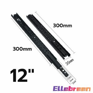 Drawer slide rail three-section guide 12in 14in chdrawer roller