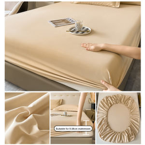COZY Plain Bedsheet Matte BedSheet Set Fully Wrapped Pure Cotton Bed Dust Protective Cover (With Complimentary pillowcase)