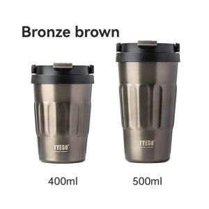 TYESO Portable 304 stainless steel retro insulated coffee cup office cup compact cup for boys handy cup