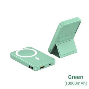 10000mAh Magnetic Power Bank With Foldable Stand Fast Wireless Charger 15W External Battery 22.5W PD USB C For iPhone 13 Xiaomi