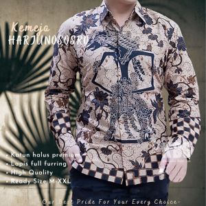 KEMEJA BATIK LENGAN PANJANG HARJUNOSOSRO BAHAN KATUN CABUT PRIMISIMA BERFURING