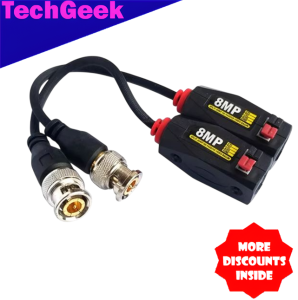TG 8MP Video Balun Transmission Twisted Pair CCTV Cable For AHD/CVI/TVI Video UTP Cable (Red)