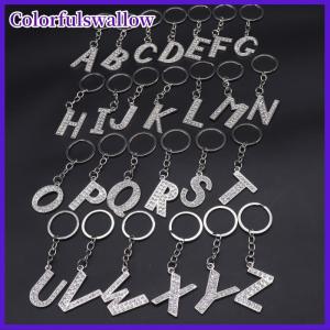 Colorfulswallow Thời Trang Quyến Rũ 26 Chữ Cái Tiếng Anh A-Z Bảng Chữ Cái Móc Khóa Xe Túi Pha Lê Thạch Hợp Kim Tên Móc Chìa Khóa Đồ Trang Sức