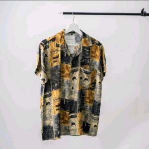 Kemeja Rayon premium Lengan Pendek Kemeja Kasual Vintage Kemeja Rayon Motif Abstrak Kemeja Bahan Rayon /Import