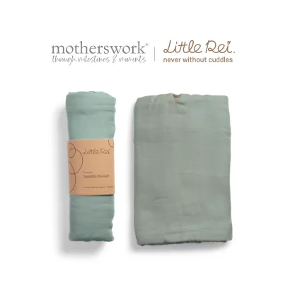 Little Rei - ผ้าอ้อมห่อตัวมัสลินใยไผ่พรีเมี่ยม สำหรับเด็กแรกเกิด 120x120 ซม. (แพ็ค 1 ชิ้น) | Bamboo Muslin Swaddle 120x120 cm (1 pc)