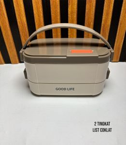 (Lunchbox Good Life)  Kotak Makan 2 & 3 Tingkat Plastik Layer Stainless Steel SUS 316L Include Tas