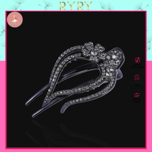 Kẹp tóc đính đá cao cấp cho người trung niên sang trọng - Cặp búi cài tóc Hàn Quốc cho mẹ bà lớn tuổi người già