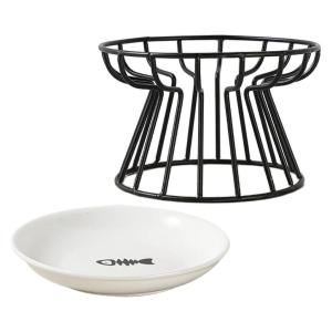 【Malaysia Ready Stock】Cat Lift Bowl With Metal Stand Pet Ceramic Food Snacks Feeding Elevated Feeder Kitten Puppy Dish Dog Supplies Accessories 陶瓷铁架碗