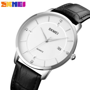 SKMEI Top Brand 1801 Simple Fashion Men Watch Date Display Waterproof Casual Mens Business Watch Leather Belt Quartz Watches