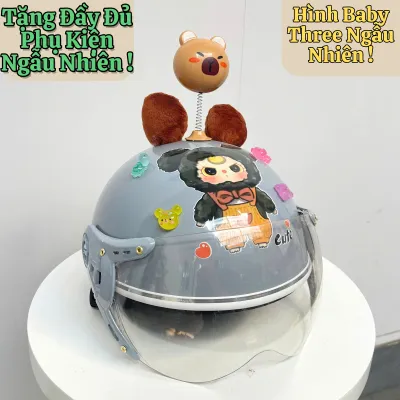 Mũ Bảo Hiểm LABUBU-Nón Bảo Hiểm Trẻ Em Cao Cấp Tặng Đầy Đủ Phụ Kiện Ngẫu Nhiên Gia Dụng Số 1 Việt Nam-999
