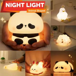 Animal Shaped Night light LED cute panda rabbit light USB charging timed bedside decoration Childrens eye protection