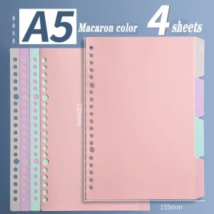 PP Pastel Index page separator colors loose leaf binder 4 sheets A5 B5 A4 stationary crafting