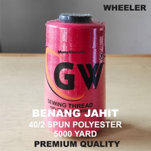 Benang Jahit 5000 Yard WHEELER GW 40/2 Spun Polyester Harga Satuan