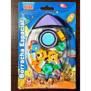 Kaz Borracha Espacial Space Theme Mini Erasers (20-Piece Set)