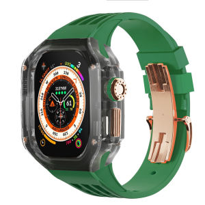 YALILAI Quick Release Case with Rubber Strap for Apple Watch Ultra 3/2 SE Series 11/10/9/8/7/6/5/4 Luxury Richard RM Sports Mod Kit for Apple iWatch Ultra 49mm 46mm 45mm 44mm