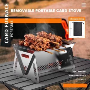 Stainless Steel Mini Outdoor Griller Foldable Barbeque BBQ Grill Portable