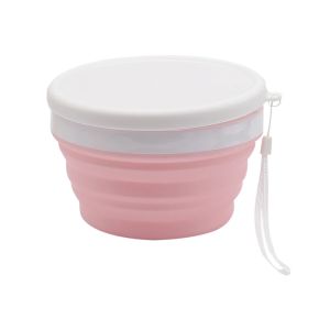 SKJK STUDIO Nắp Bát Silicon Có thể gập lại Tái sử dụng Cấp thực phẩm Đĩa Salad cắm trại Mềm Sử dụng rộng rãi Hộp cơm gấp Ngoài trời