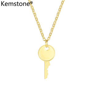 Kemstone Stainless Steel Golden Key Necklace for Women Hip Hop Jewelry