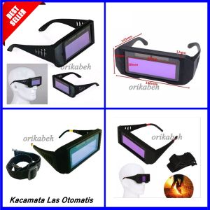Kacamata Las Otomatis Gelap Terang Tenaga Surya Anti Silau Kaca Mata Topeng Las Safety Terbaru Murah