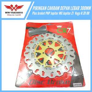 Piringan Cakram depan model Lebar 300mm Plus Breket PNP Jupiter Mx Vega zr Jupiter z new DLL