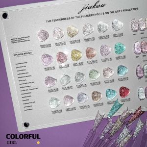 【พร้อมส่ง】JIAKOUสีเจลแฟลช สีทาเล็บเจล 24สี(JIAKOU) สีเจล25สี สีเจลแฟลช แถม ชาร์ทสี (แถม ชาร์ทสี ทามาให้แล้ว)แพลตติมันแฟลช+ประกายออโรร่า