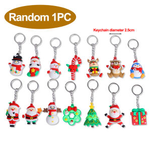 Cartoon Christmas Series Car Keychain Cute Snowman Santa Claus Backpack Hanging Decoration New Year Gifts
