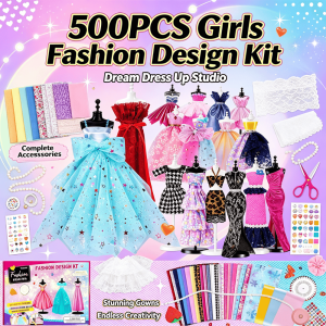 Girls DIY Fashion Design Sewing Kit Creative Kids Art Craft Handcraft Set