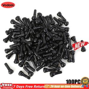 [Vodool Flagship Store]100pcs TR-413 Snap In Short Black Rubber Valve Stems TR413 Tubeless Valves