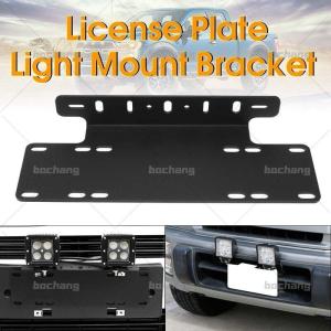 Car Number Plate Holder Offroad Plate Number Base Front Number Plate Bracket Frame Holder LED Light Bar Mount Bracket For Car Vehicle
