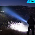 Lumintop GTA Portable Thrower Flashlight led Rechargeable 4 Modes Electric Torch Long Range 585 meters Waterproof Search Light 550 Lumens with Tail Switch Include Battery. 