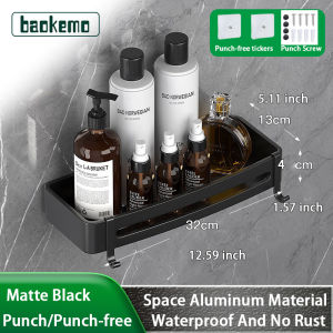 Baokemo Bathroom Storage Hardware Storage Rack Toilet Rack Wall Mounted Shower Shelf Free Punch Corner Rack Shelving Kitcheen Bathroom Accessories Feature: 【1】. This shelf is made of quality aluminum alloy with corrosion-resistant surface. It is suita
