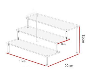 ชั้นอะคริลิค วางสินค้า วางฟิกเกอร์  สีใส แผ่นชั้นลึก 8 cm พร้อมส่ง