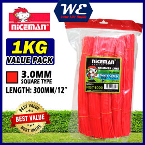 NICEMAN 3.0MM X12" TRIMMER LINE 1KG PACK (NGT1000) READY CUT