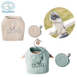 DewyBabe Cat Harness Leash Set Escape Proof Breathable Pet Vest Adjustable For Outdoor Walking Soft Kitten Chest Strap