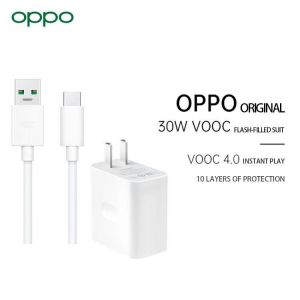 ชุดชาร์จเร็ว OPPO 30W USB TYPE-C SUPER VOOC FastCharge 5V-6A หัวชาร์จพร้อมสายชาร์จ ชาร์จด่วน ชาร์จเร็ว ตรงรุ่น Reno4 Reno5 Reno6 R17 R17Pro A91 A92 A93 A94 A52 A53 A54 A72 A73 A74 A16