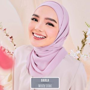 Alhumaira Darla Semi-Instant Shawl Attached inner Flowy chiffon Muti-styling neat baby seam Quick and chic styling shawl in High Quality Pearl Chiffon inner in Cotton Viscose