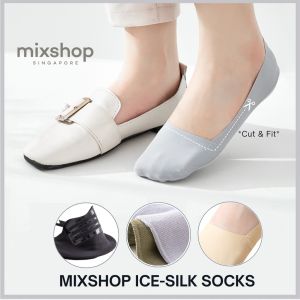 mixshop Ice Silk Socks Non-slip Seamless Invisible Boat Socks [SG READY STOCK]