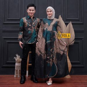 Couple batik HARGA SATUAN Batik Couple - Baju Batik Couple Kemeja Panjang Gamis Maxi Tali Samping