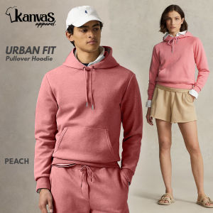 Kanvas Pullover Hoodie Jacket for Men & Women w/ Drawstring & Pockets Mens Plain Long Sleeve Sweatshirts Peach
