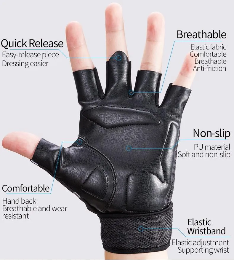 ROCKBORS Sport Gloves Gym Anti-Slip Fitness Weight Lifting Gloves