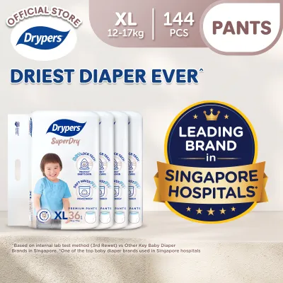 Drypers SuperDry Premium Pants Baby Diaper M/L/XL/XXL Size - Carton