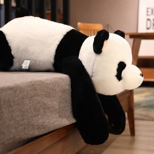 120cm Cute Giant Long Panda Bear Plush Lie Prone Posture Stuffed Animal Doll Toy Pillow Cartoon Kawaii Dolls Girls Kids Gifts