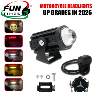 Pair Extended 5 Model Mini Driving Light Hi/Lo White/Yellow Motorcycle Auxiliary Spotlight Universal