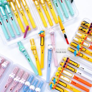 Bút máy Tẩy Xóa được cài thú Mochi dễ thương (Có Piston bơm mực) ngòi mài êm trơn dễ viết