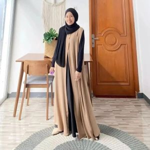 SALSABILA long outer bahan ceruty babydoll allsize nyaman digunakan