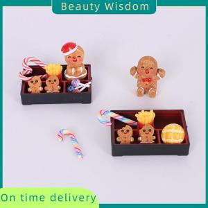 Beauty Wisdom 8 10PCS Dollhouse Miniature Food Toy Candy Stick Biscuit Man Model Christmas Scene Box Ornaments DIY Decoration