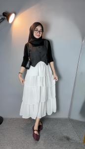 ROK SUSUN CERUTY 4 LAYER / ROK MIDI REMPEL SUSUN MIX FURING / RUFFLE SKIRT KOREANSTYLE KEKINIAN