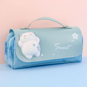 Cartoon Pencil Case Multi-Functional Large Capacity Stationery Box Desk Organizer Cute Pencil Bags Pencil Case Zipper bag School supplies Pen pouch Capacity Stationery Bag